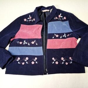 TanJay Floral Navy Blue Jacket